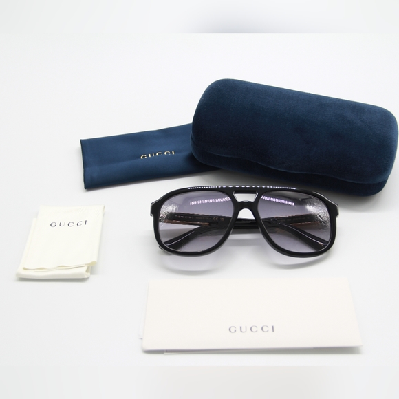 NEW GUCCI GG1188S 002 BLACK GRAY AVIATOR SUNGLASSES GUCCI - Picture 13 of 14
